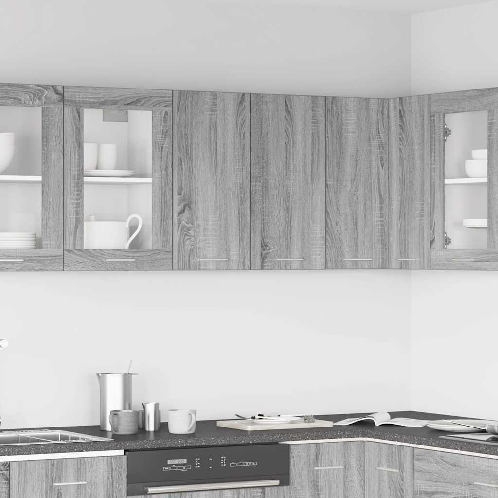 KÜCHENOBERSCHRANK Lyon mit 2 Türen 60/31/60 cm aus Holzwerkstoff Grau Sonoma Dekor - Silbereichenfarben, Holz (60/60/31cm) - vidaXL