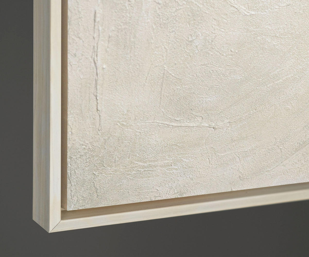 GEMÄLDE Spuren des Regens Schattenfugenrahmen Beige 140x100 cm - Beige, Holz (140/100cm) - YS-art gallery