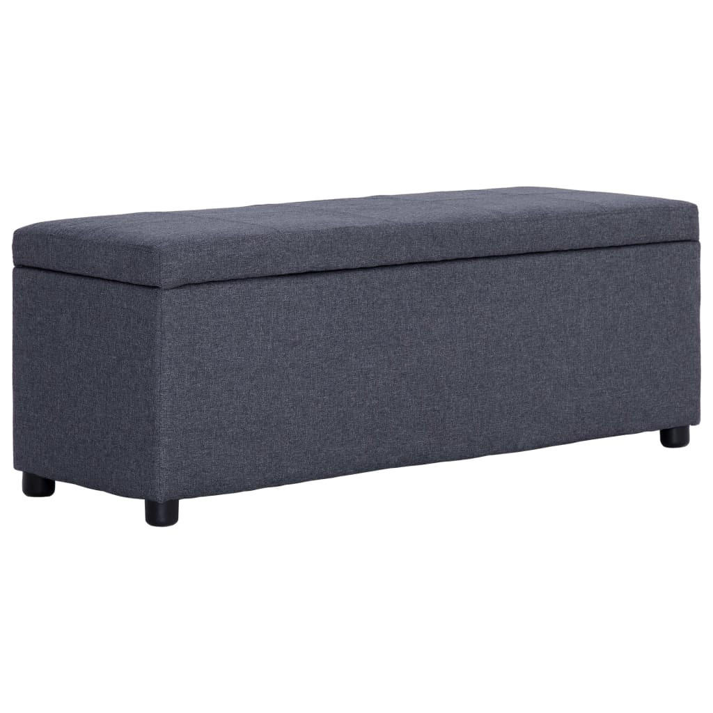 BANK Mit Staufach 116 Cm Dunkelgrau Polyester - Grau, Textil (38/43/116cm) - vidaXL