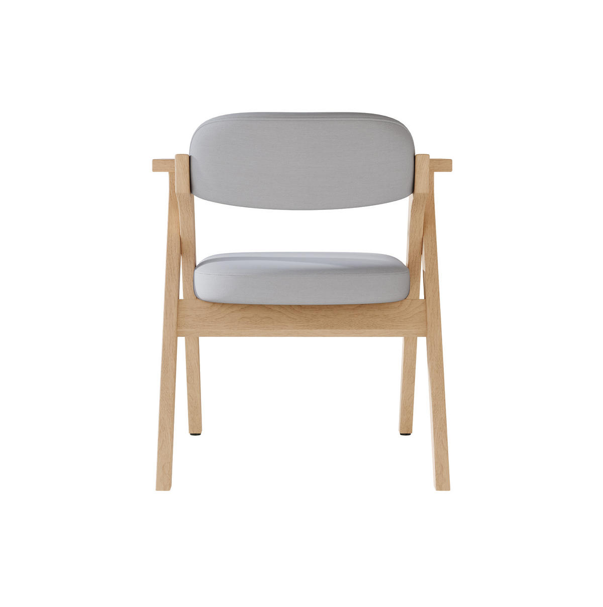 KLAPPSTUHL 4er-Set mit Armlehnen Massivholz Leinen Grau - Grau, Holz (66.5/76/64.51cm) - Meubliv