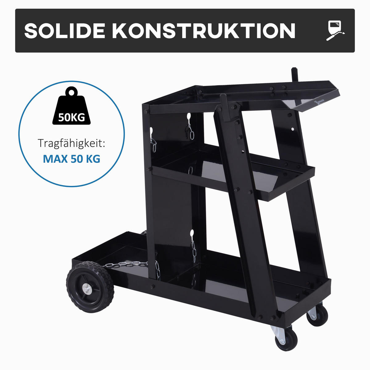 SCHWEISSWAGEN DE-09518 Schwarz - Schwarz, Metall (71/39/70cm) - ComfortXL