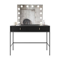 FRISIERTISCH MIDNIGHT ELITE mit LED-Spiegel schwarz - Schwarz, Holzwerkstoff (104/77/50cm) - Lookway