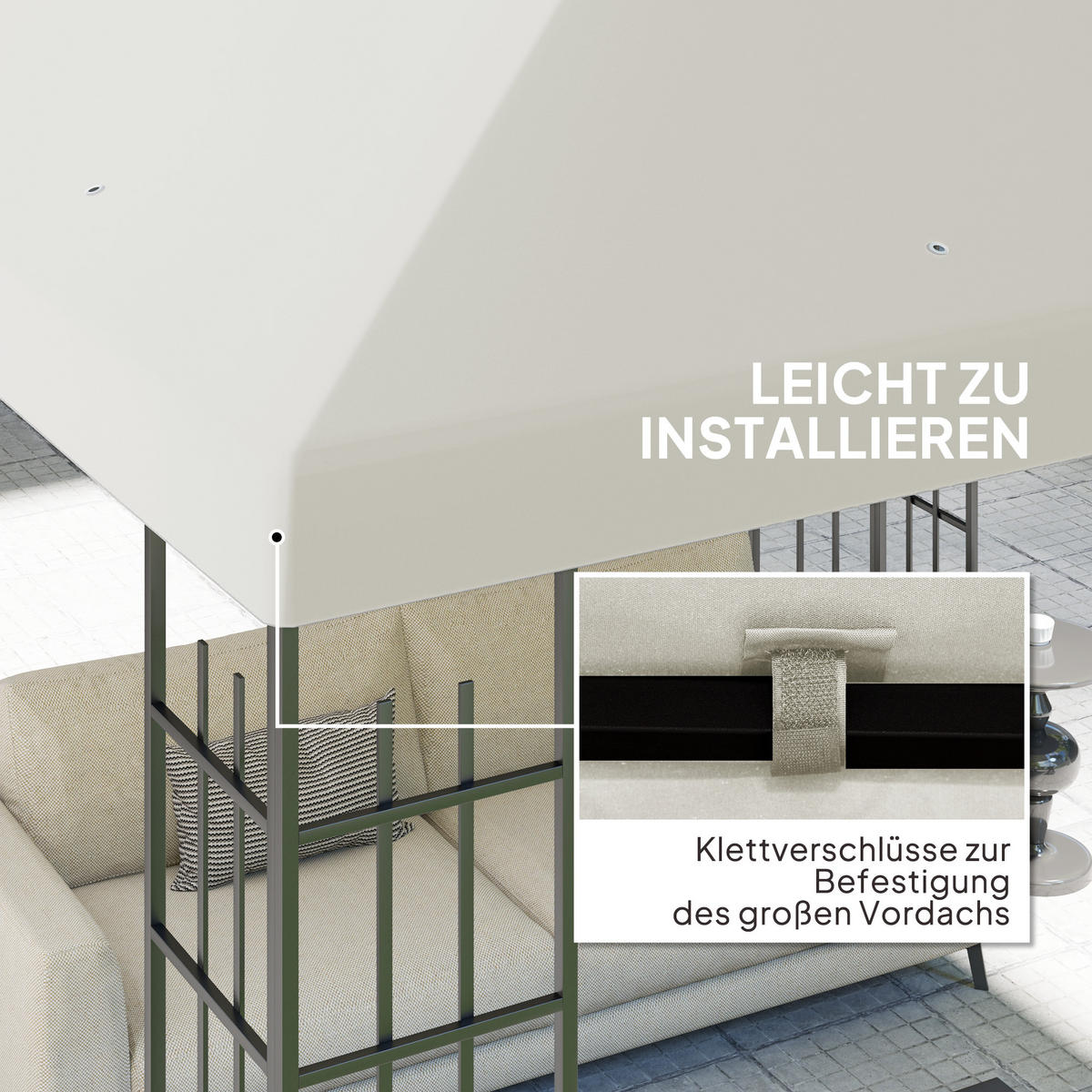 ERSATZDACH für Pavillon 3 x 3 m - Hellgrau, Kunststoff (298/1/298cm) - Outsunny