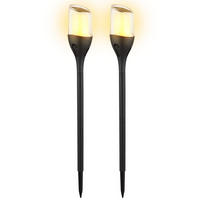 LED AUSSENLEUCHTE Solar Fackel Schwarz 2er Set - Schwarz, Kunststoff (7.5/7.5/64.5cm) - Globo Lighting