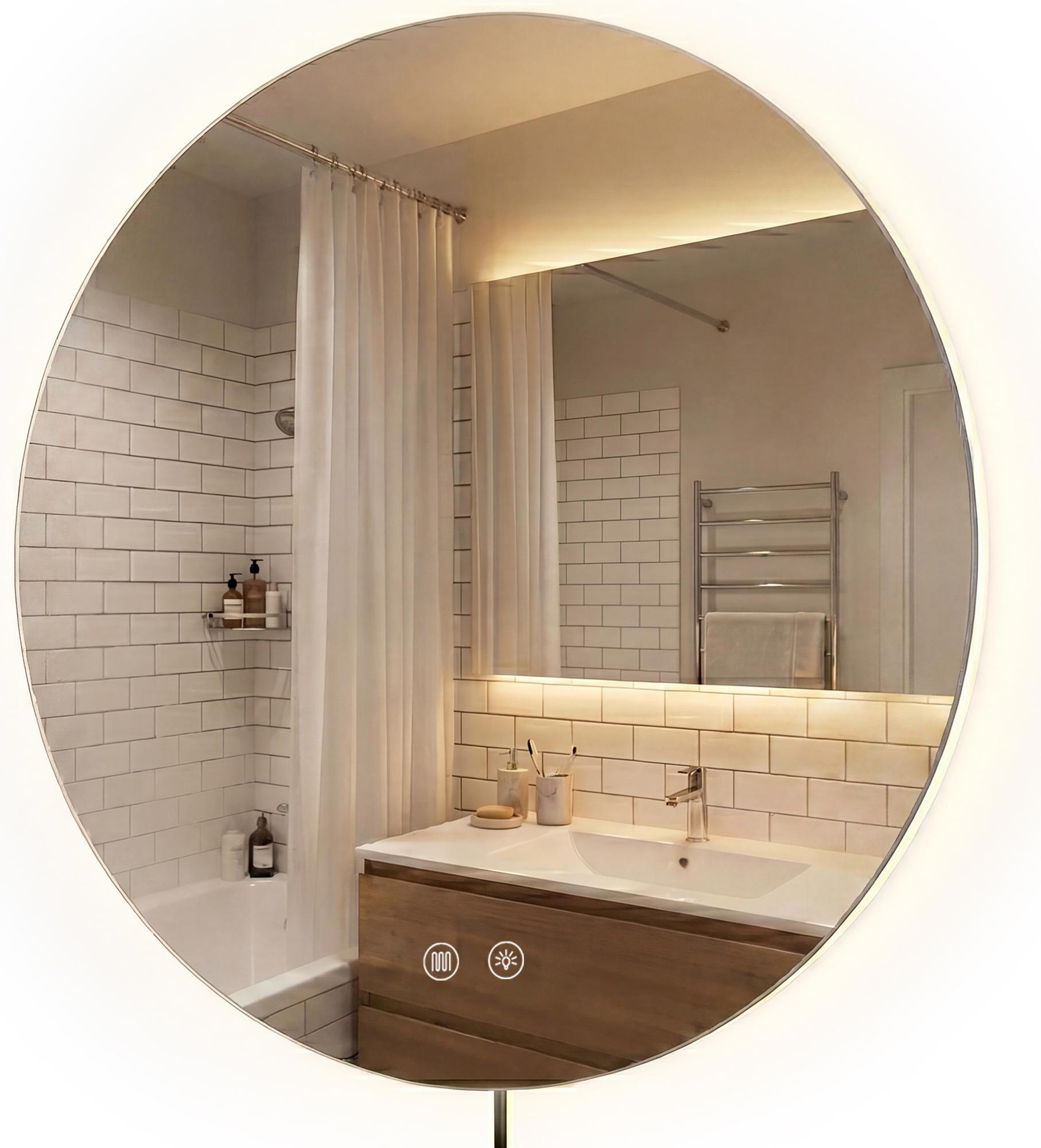 BADSPIEGEL Genf 70 cm 60x3x60cm Glas Klarglas Badezimmerspiegel - Klar, Glas (60/60/3cm) - DELUKE