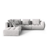 MODULARES-ECKSOFA links Bloom aus strukturiertem Stoff silber 4 Sitzplätze - Silberfarben, Textil (310/316cm) - Micadoni