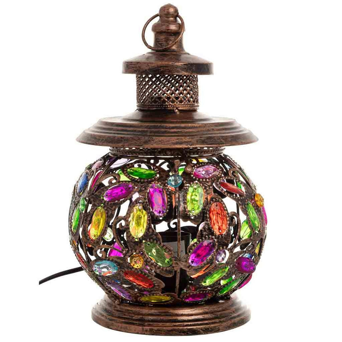 LAMPE aus Metall und Glas, 20x32cm - Multicolor, Metall (20/20/31cm) - Wanderlust