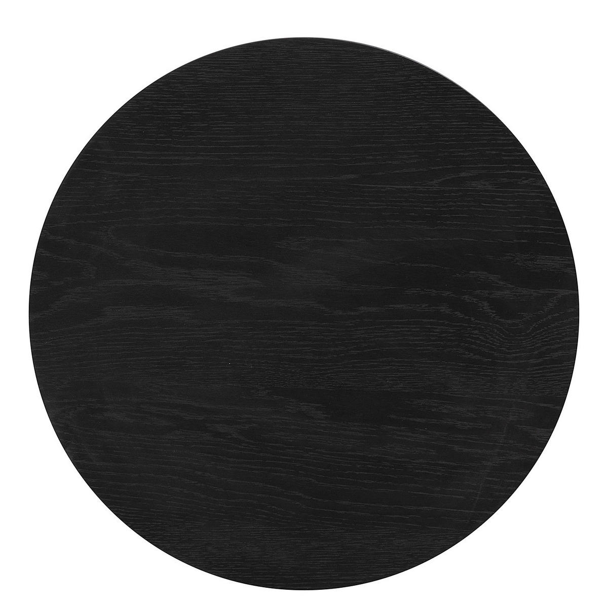 BEISTELLTISCH - Echtholzfurnier - Eiche Schwarz - Durchmesser: 50 cm - Eichefarben, Holz/Holzwerkstoff (50/50/40cm) - home24