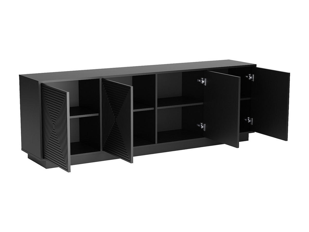 SIDEBOARD mit 4 Türen - MDF - Schwarz - MEZULIA - Schwarz, Holz (199.8/71/43cm) - Vente-Unique
