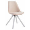 STUHL Stoff creme - Creme/Weiß, Holz/Textil (48/84/56cm) - CLP