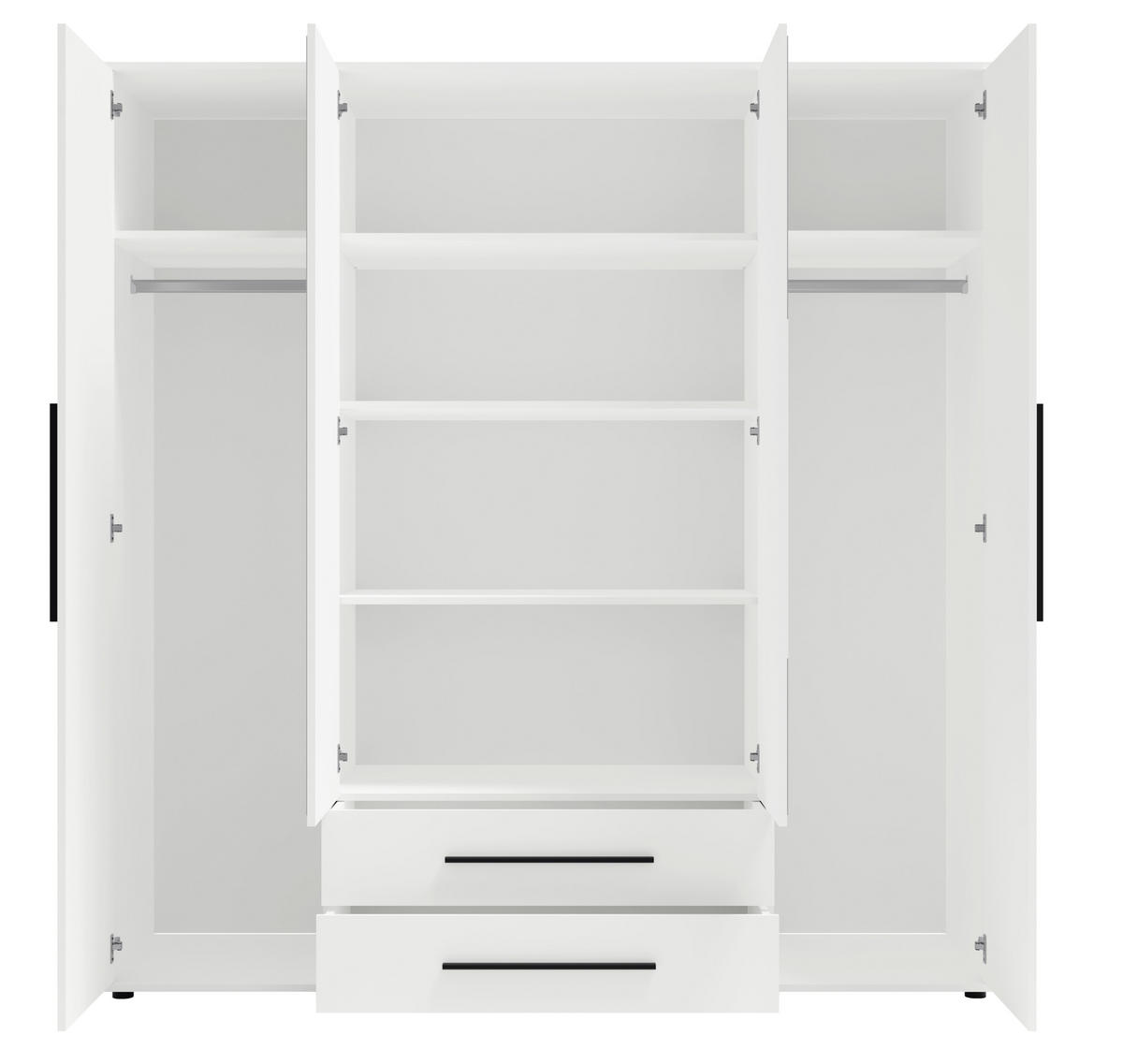 KLEIDERSCHRANK Modenain der Farbe Artisan-Eiche, mit Spiegel, mit Tür, mit Türen und Schubladen - Schwarz/Eiche Artisan, Holzwerkstoff/Kunststoff (200/206/59cm) - Ravio