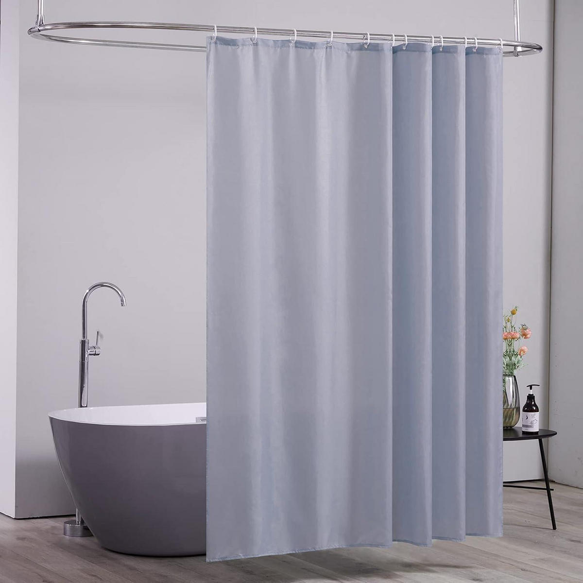 DUSCHVORHANG Grau Blau 200 x 200 cm - Blau, Textil (200/200cm)