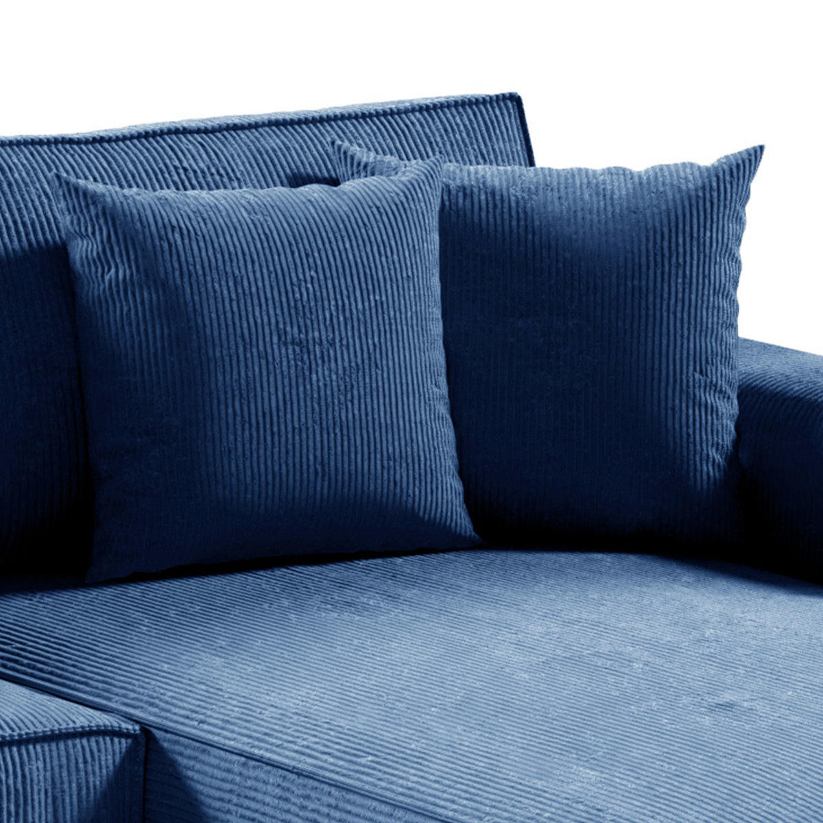 PANORAMASOFA Isaac 5 Sitzplätze Blau - Blau, Holzwerkstoff (398/85/185cm) - Petits-meubles
