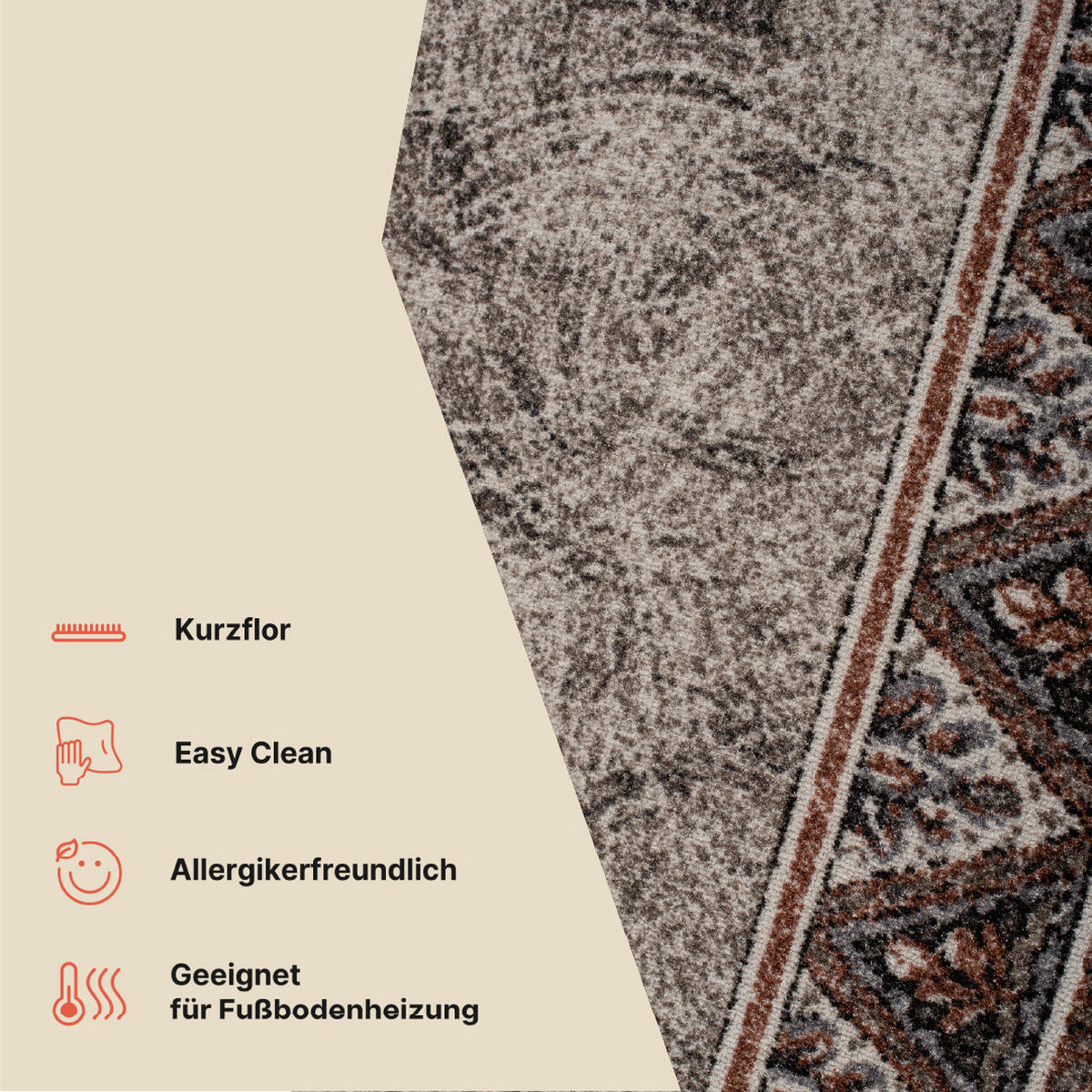 TEPPICHLÄUFER Anti-Rutsch Beige rutschfest Gummiunterlage 95/700 cm - Beige, Textil (95/700cm) - Tapiso