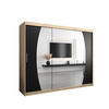 SCHWEBETÜRENSCHRANK 200/250/62 3-türig - Silberfarben/Schwarz, Holz/Kunststoff (250/200/62cm) - Abiks Möbel