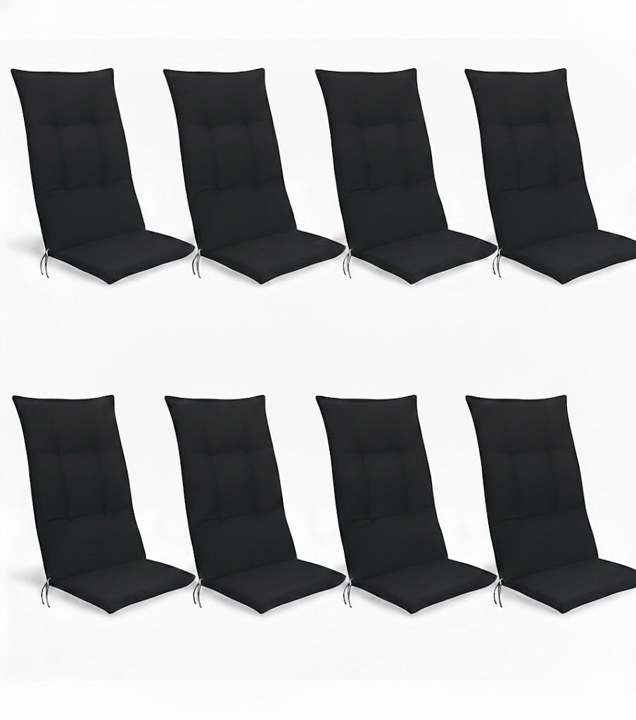 HOCHLEHNERAUFLAGEN Base HL 120x50x6cm Graphitgrau (8tlg) - Dunkelgrau, Textil (50/6/120cm) - Beautissu 