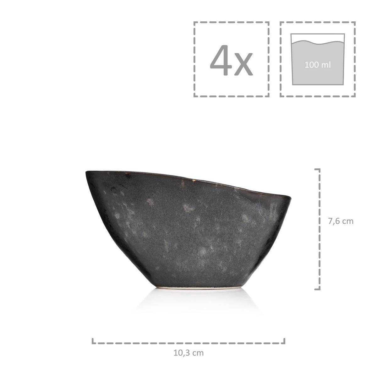 SERVIERPLATTEN SET TOMBEY - 11 teilig aus Steingut - Dunkelgrau, Keramik (16.5/32/38cm) - Sänger