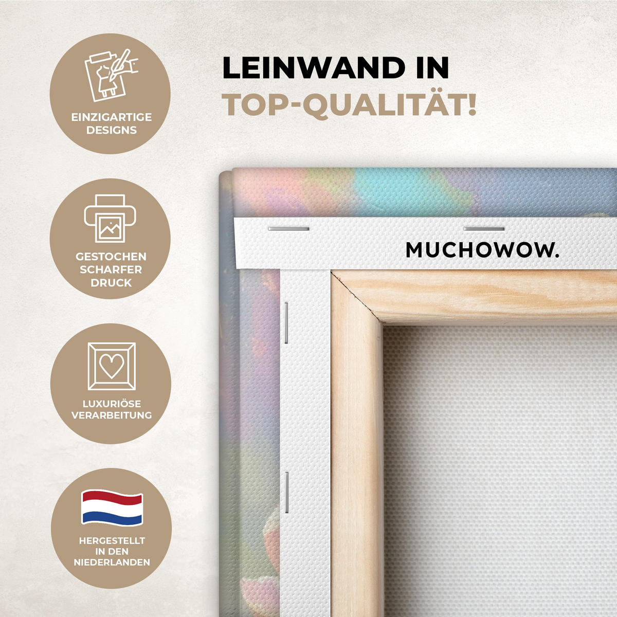 LEINWANDBILD Tulpen - Rosa Akzente - Blau Room Decor 30x40 cm - Pastellblau, Textil (30/40cm) - MuchoWow