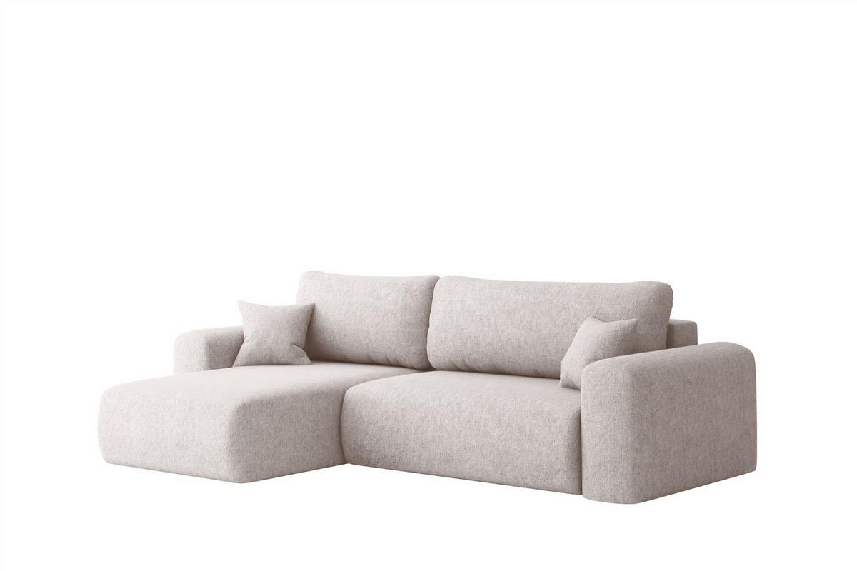 ECKSOFA Flora In Verita - Beige, Holzwerkstoff/Textil (145/272cm) - Fun Möbel