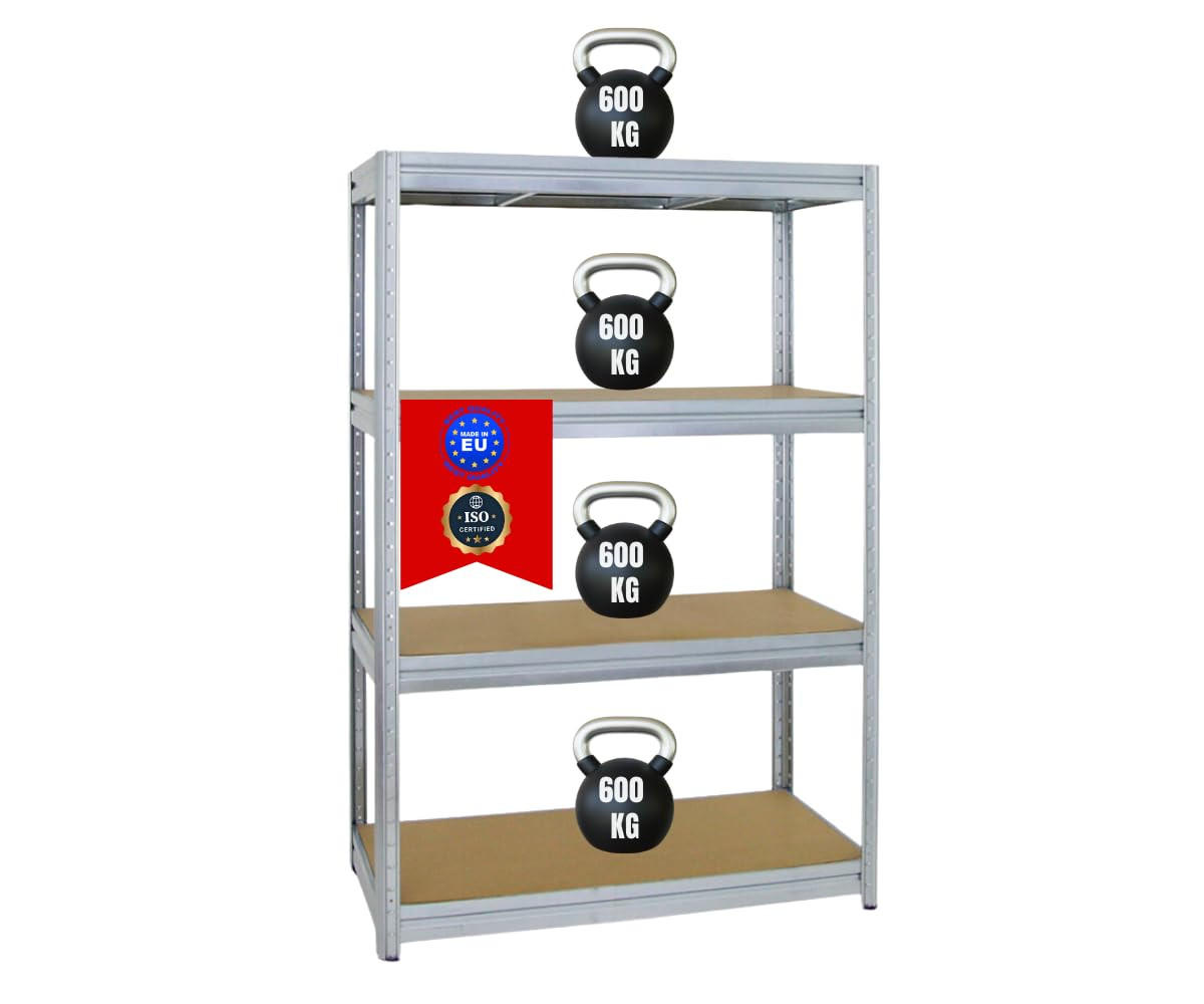 SCHWERLASTREGAL Dino 180x120x60 cm Fachlast 600 kg Verzinkt - Silberfarben, Metall (120/180/60cm) - PROREGAL