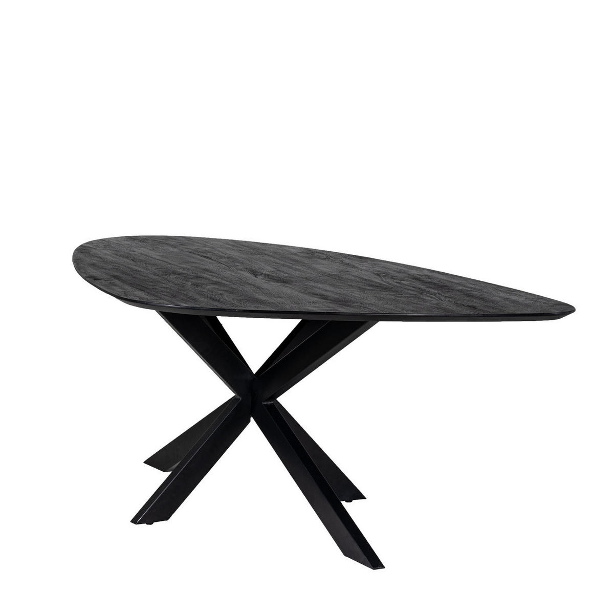 ESSTISCH, dreieckig aus Mangoholz 200cm, natürlich - Schwarz, Holz (200/120/76cm) - Giga Meubel