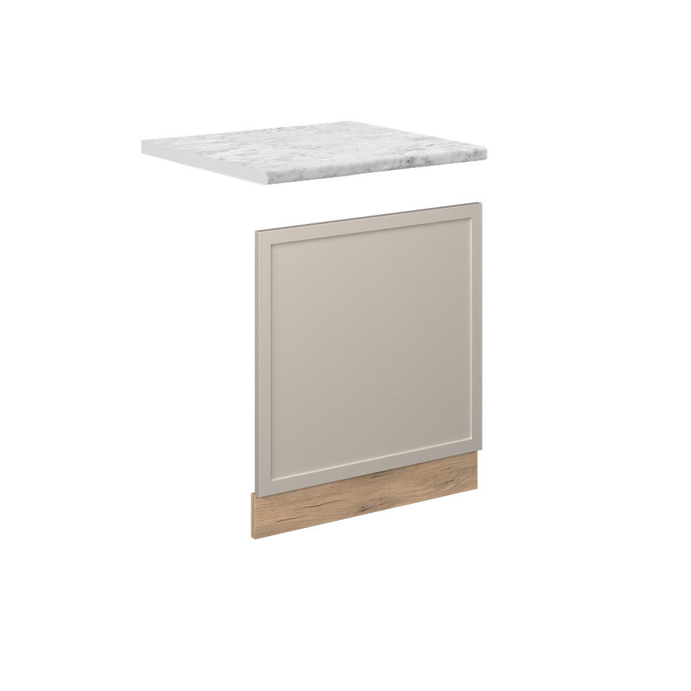 FRONTBLENDE Fame-Line GrauBeige 60 cm, AP Marmor - Honigeiche/Eiche Wotan, Holzwerkstoff (60/67.4/1.6cm) - Vicco