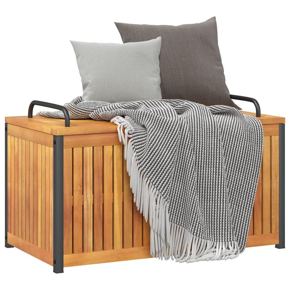 GARTENBOX 85/45/45/53 Cm Massivholz Akazie Und Stahl - Braun, Holz (45/53/85cm) - vidaXL
