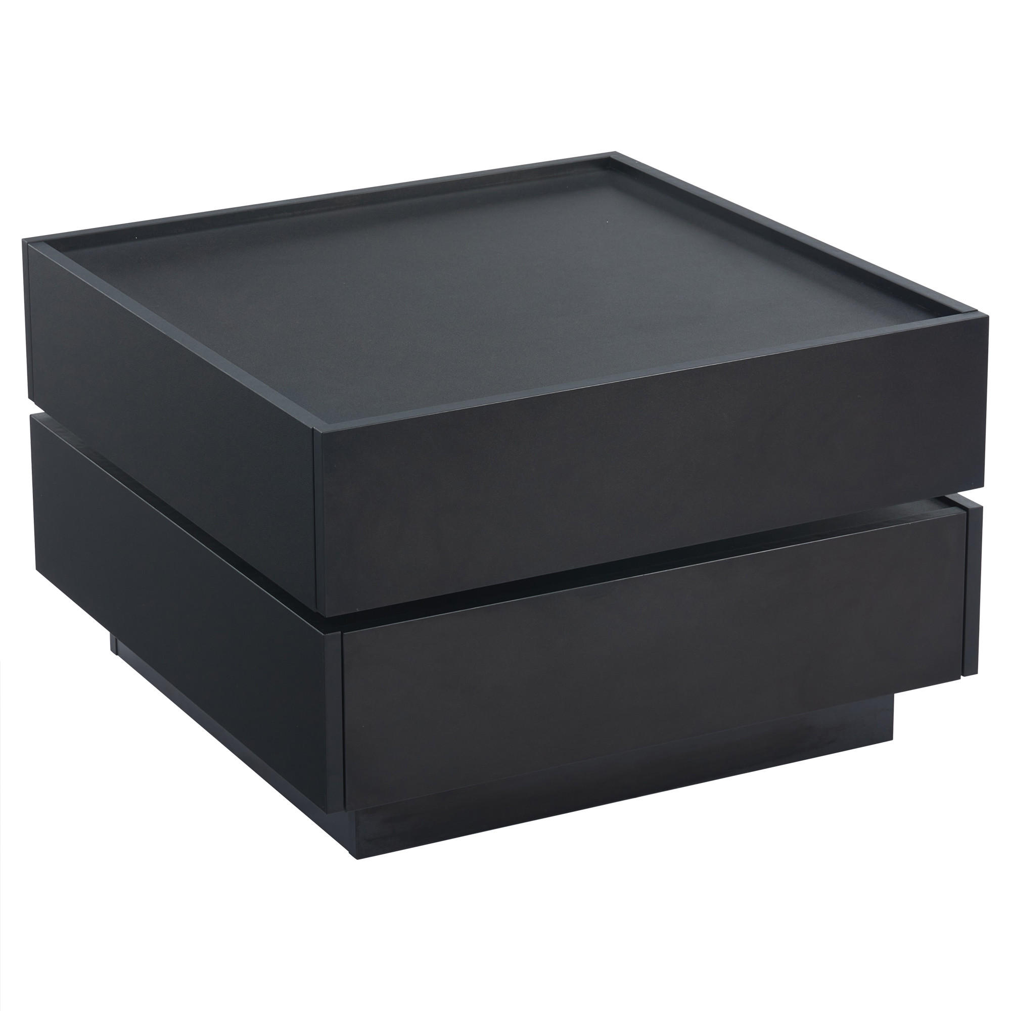 COUCHTISCH Schwarz, 60/60/38 cm mit Drehfunktion - Schwarz, Holzwerkstoff (60/60/38cm) - PANGIVO