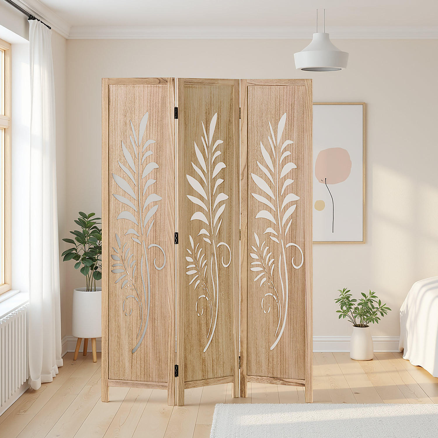 PARAVENT 120/170 cm Natur Holz faltbar - Naturfarben, Holz (120/170/2cm) - Homestyle4u
