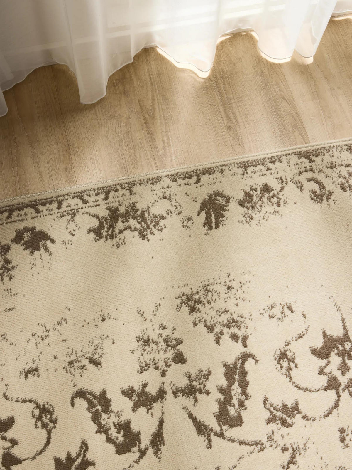 VINTAGE-TEPPICH Suki 140/200 cm - Creme/Braun, Kunststoff (140/200cm) - benuta