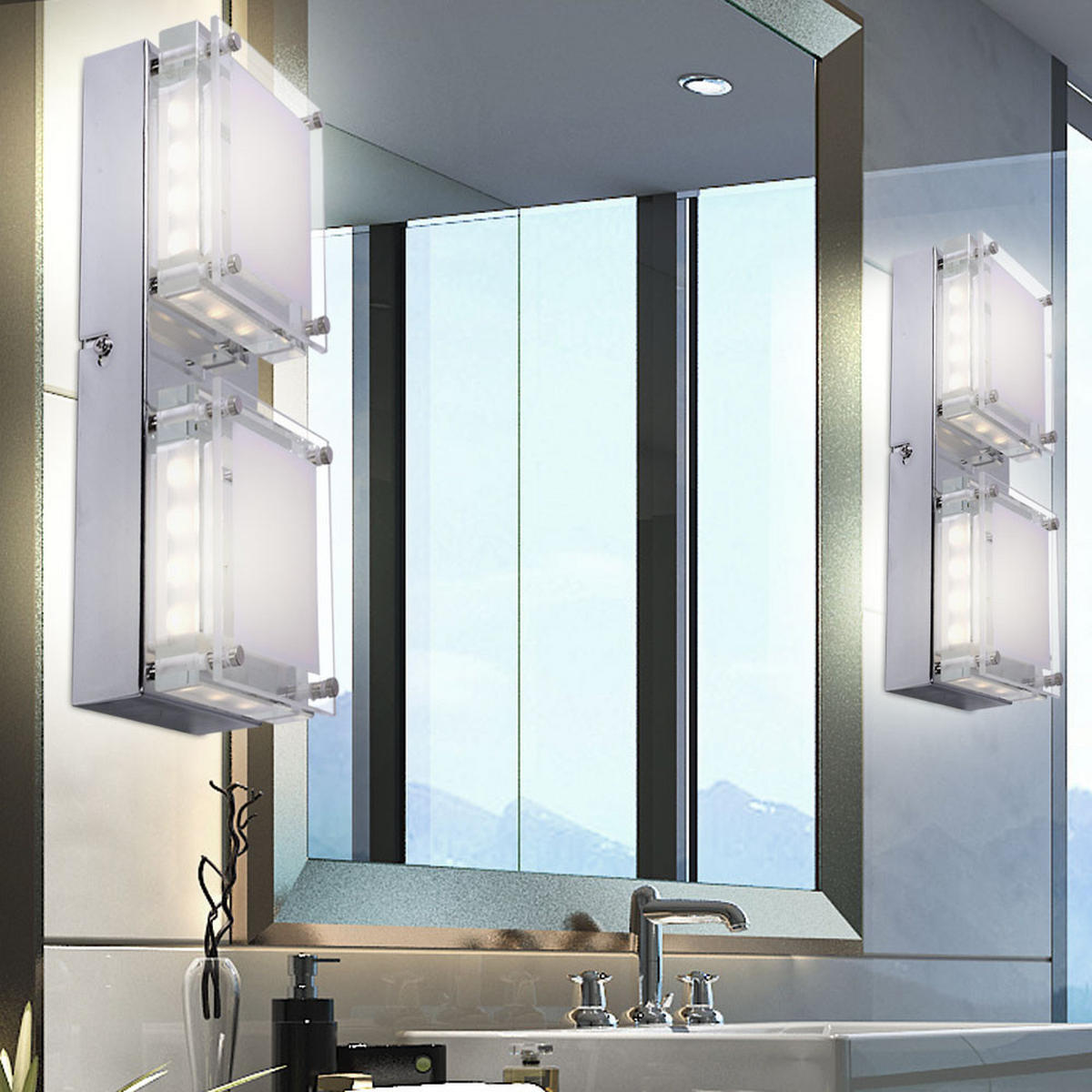 LED WANDLEUCHTE Metall Silber - Silberfarben, Glas (120/12/28cm) - Wofi