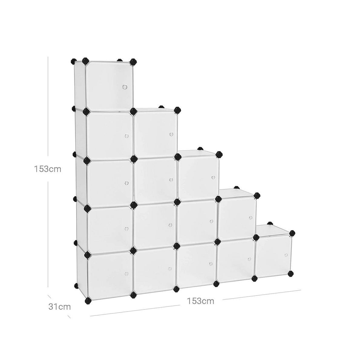 REGALSYSTEM - Weiß, Kunststoff (133/31/153cm) - Hansiro