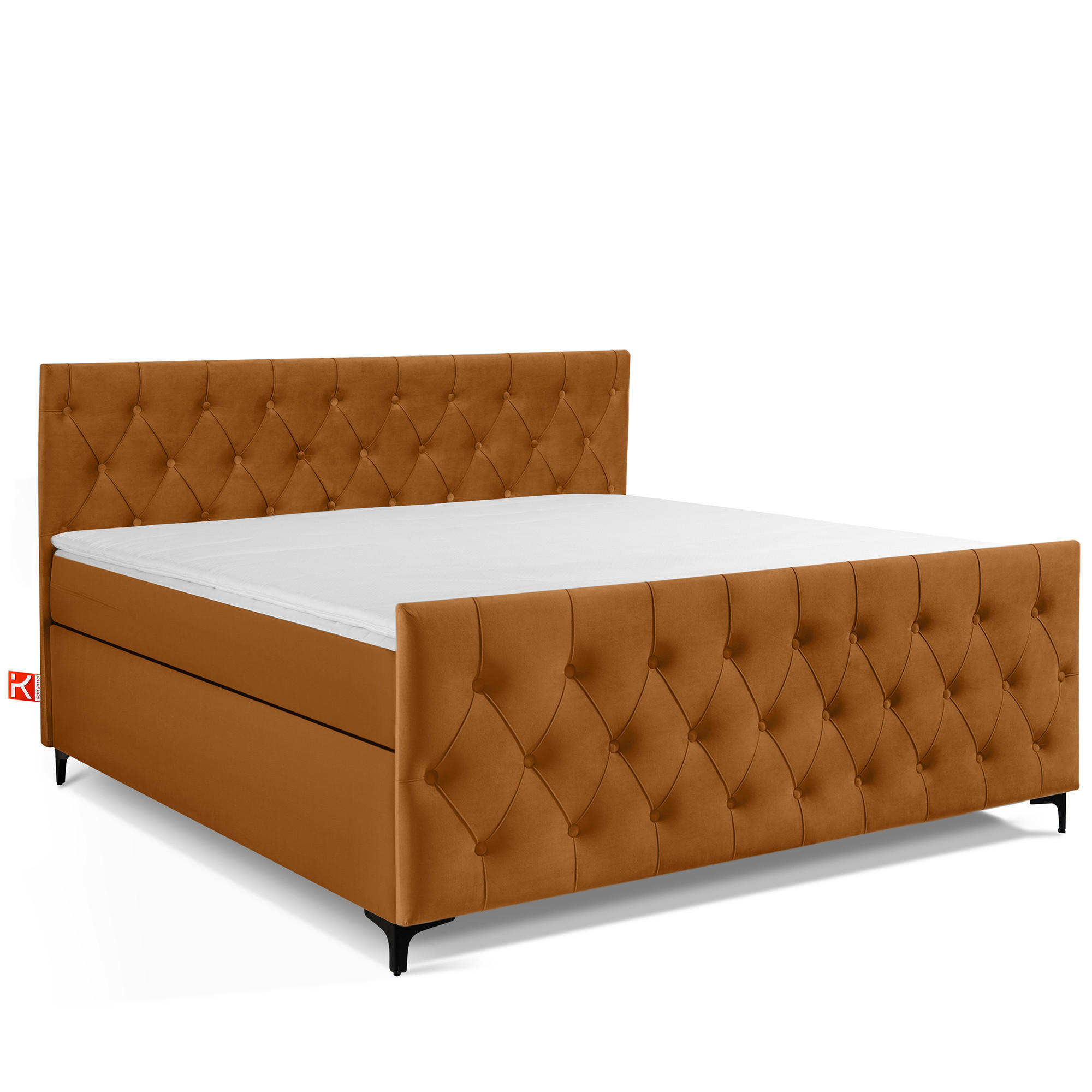 POLSTERBETT ARDEA, Rot - Rotbraun/Schwarz, Holz/Holzwerkstoff (180/200cm) - KONSIMO®