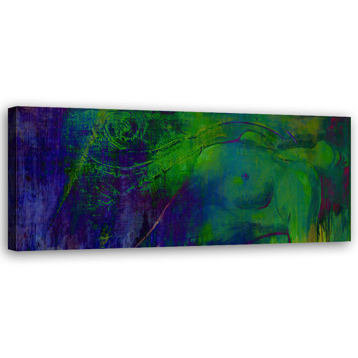 WANDBILD akt einer frau abstrakt - Grün, Textil (90/30cm) - Feeby