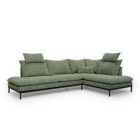 ECKSOFA Leafy Grau 293 cm - Grau, Textil (293/90/198cm) - Pillovely