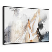 LEINWAND Bilder mit Rahmen - Luxus - Abstrakt - Gold - Weiß - 120x80 - Goldfarben, Textil (120/80cm) - MuchoWow