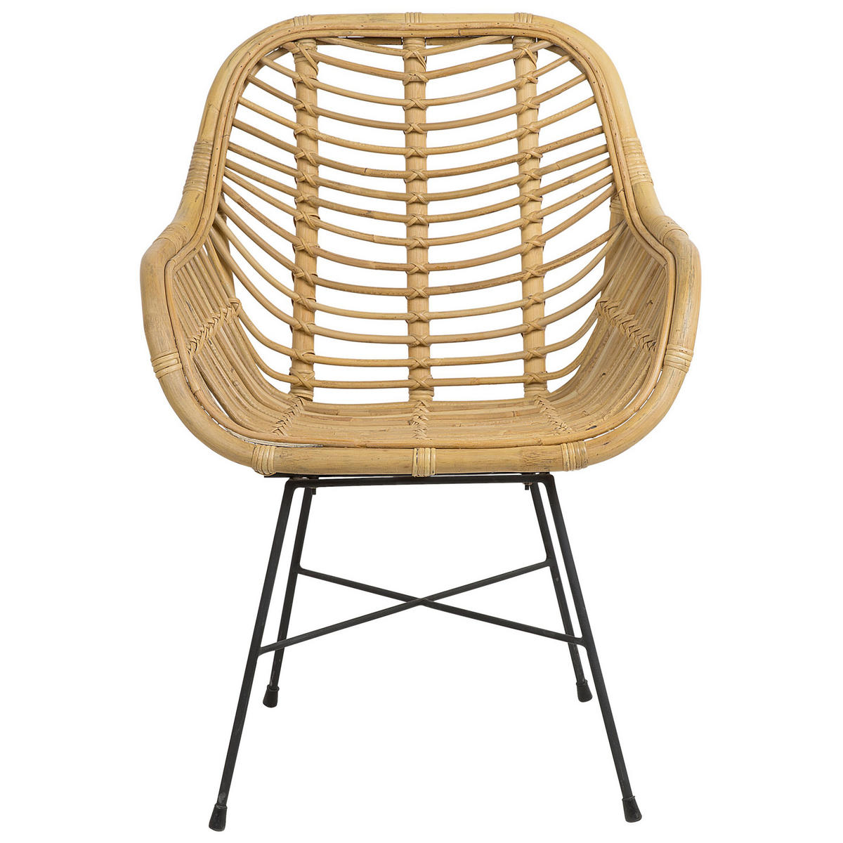 RATTANSTUHL Rattan Beige Canora - Beige, Naturmaterialen/Metall (64/89/51cm) - Beliani