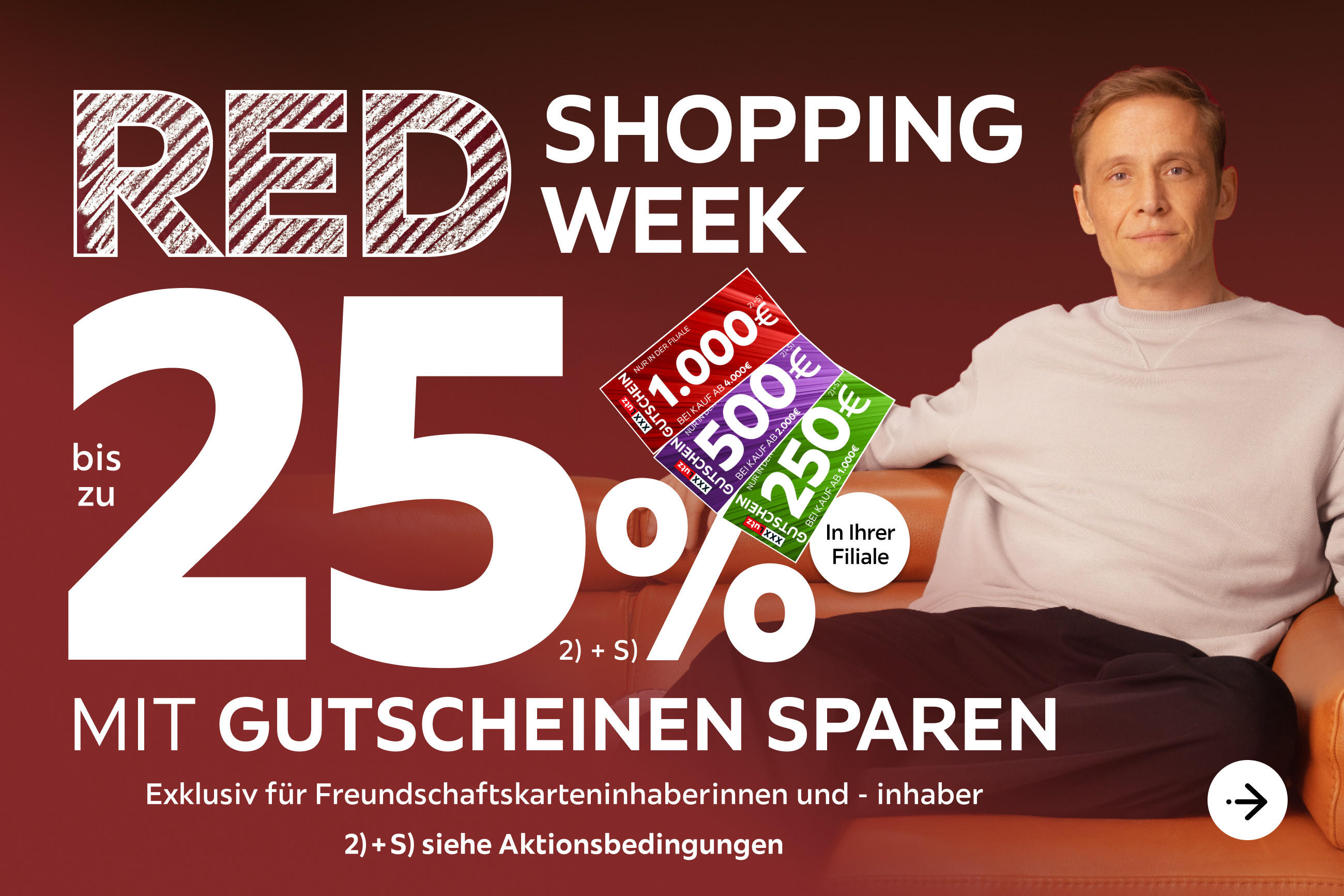Red Shopping Week - Bis zu 25% mit Gutscheinen sparen in Ihrer Filiale
