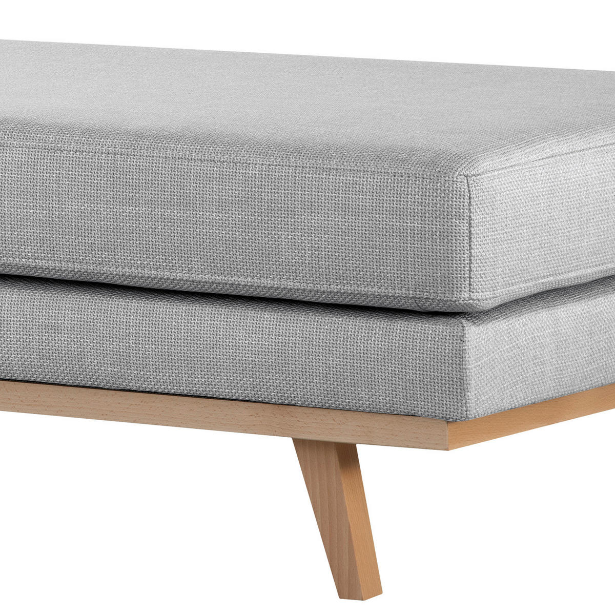 HOCKERBANK - Buchefarben/Hellgrau, Buchenholz/Textil (180/43/81cm) - home24