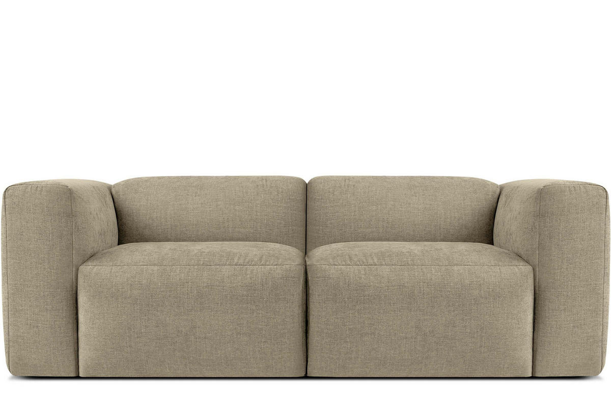 2-SITZER-MODULSOFA BUFFO mit extrem weicher und bequemer Sitzfläche, Gewebestoff, sandfarben - Sandfarben, Textil (210/73/96cm) - KONSIMO®