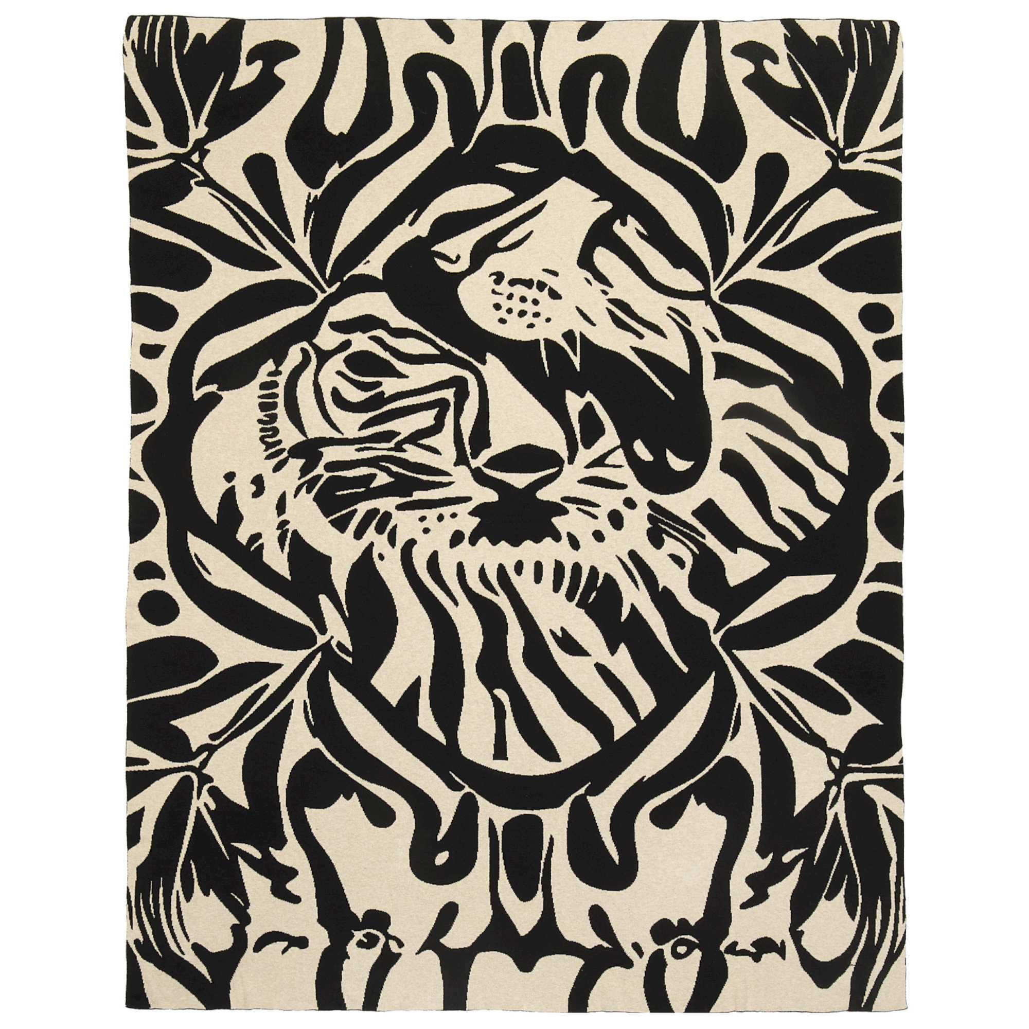 WOHNDECKE TIGER - Schwarz, Textil (130/170cm) - Sportalm Kitzbühel