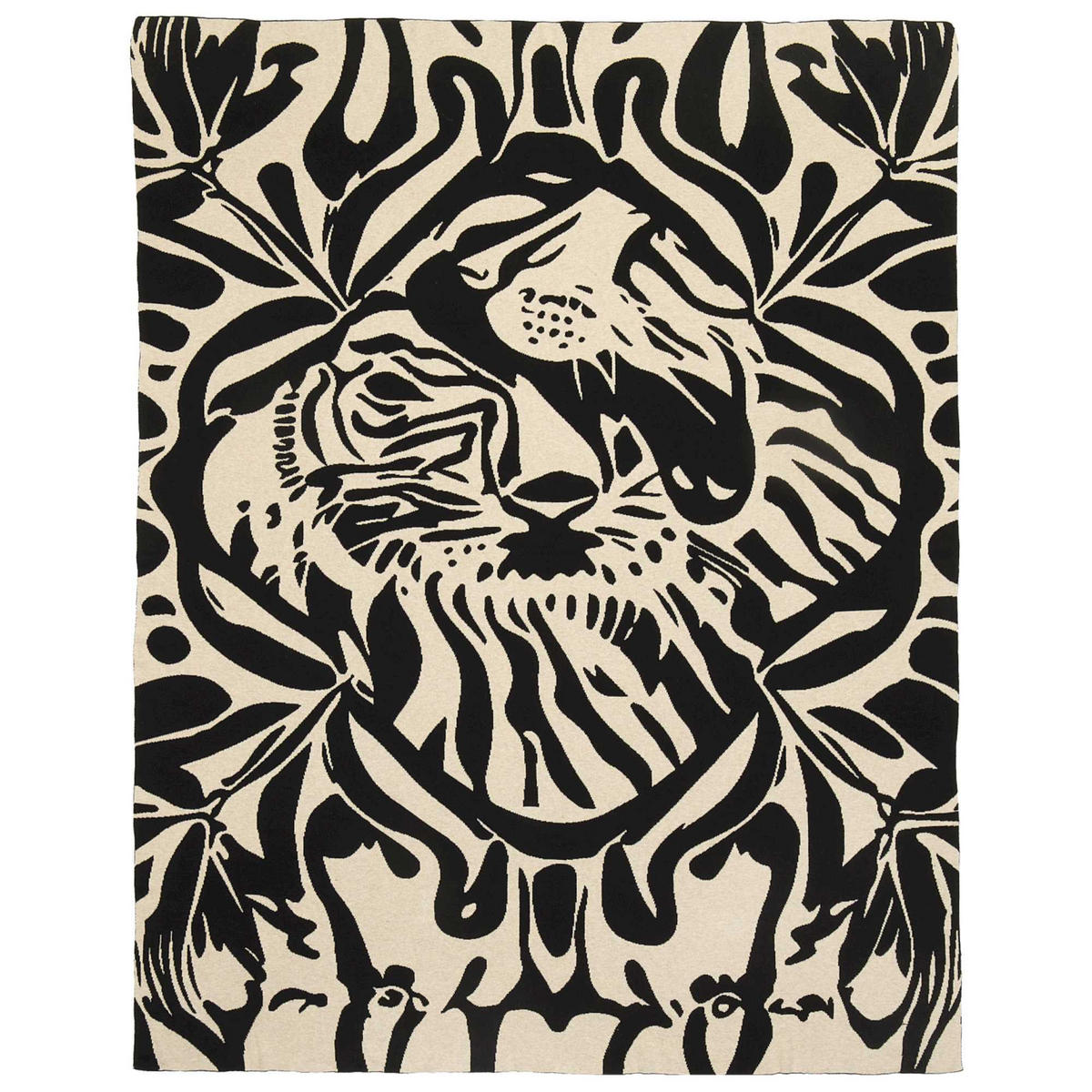 WOHNDECKE TIGER - Schwarz, Textil (130/170cm) - Sportalm Kitzbühel