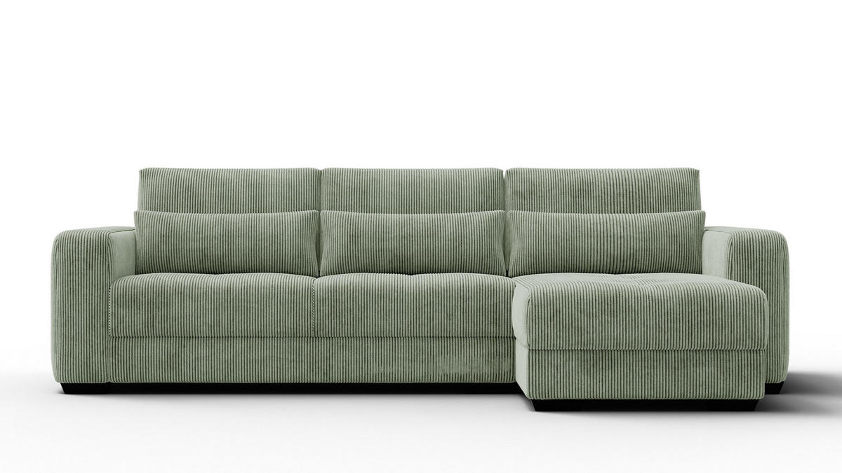 ECKSOFA OLI 4-Sitzer rechts, salbeigrün - Salbeigrün, Holz/Textil (295/172cm) - Courtois Laville