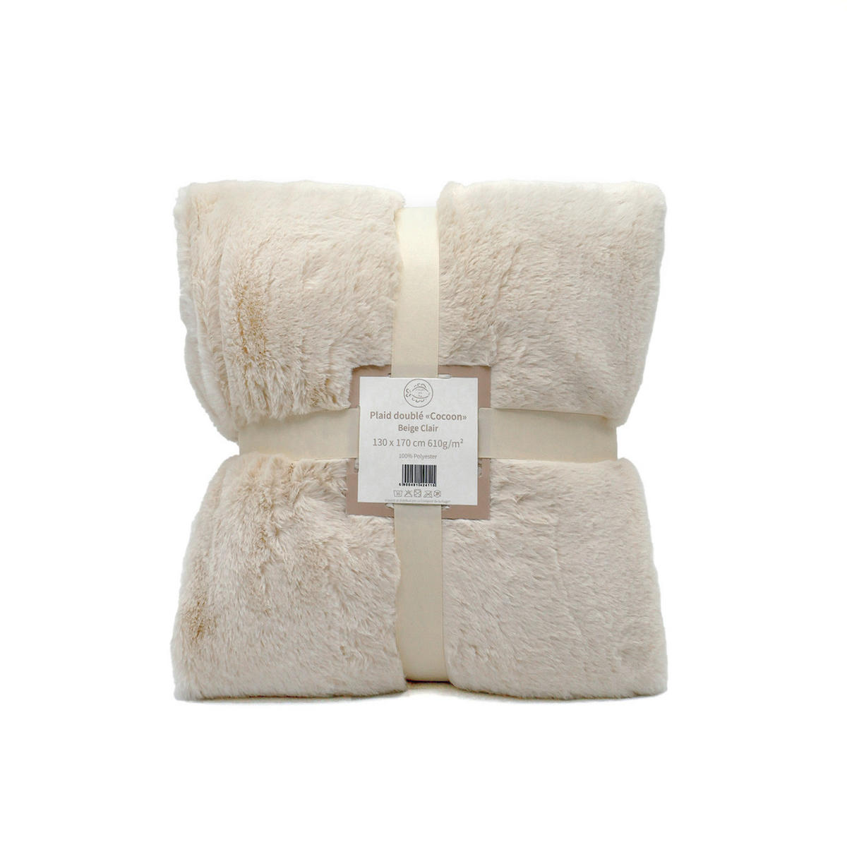 DECKE in „Kaninchen“ Optik Cocoon 130x170 Hellbeige - Beige, Textil (130/170cm) - LE COMPTOIR DE LA PLAGE