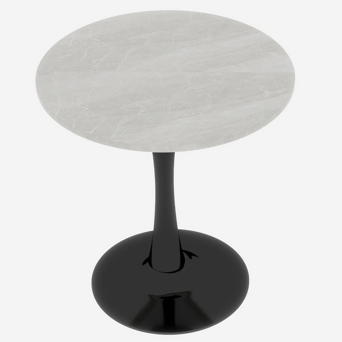 COUCHTISCH 70 cm rund in Schwarz mit Marmor-Optik Weiß - Schwarz, Stein (70/70/72cm)
