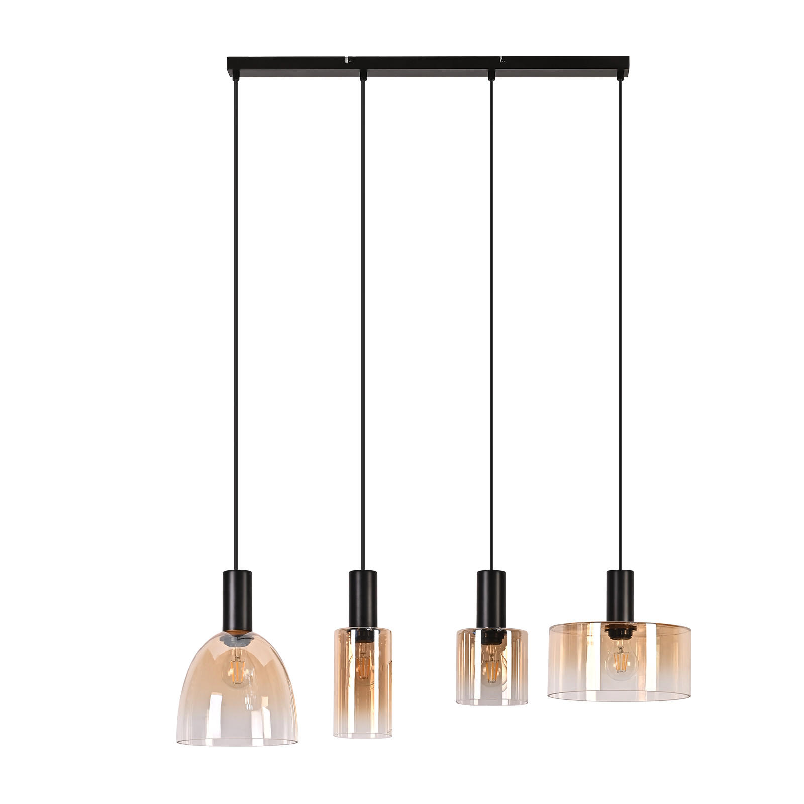 ZMH Pendelleuchte Schwarz, Bernstein 25x180x78 cm