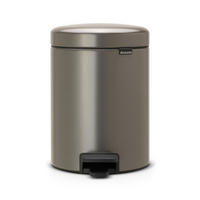 MÜLLEIMER klassisch Mit Soft Verschluss 5 Liter 30,2 x 26,3 x 21,7 cm Metall Platin - Grau, Metall (26.3/30.2/21.7cm) - PROREGAL