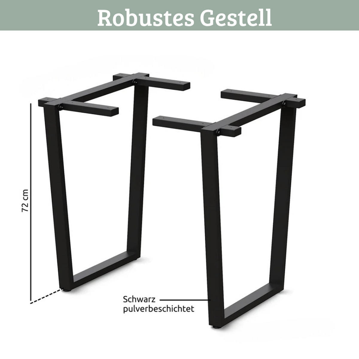 ESSTISCH Massivholz MEDO 180x100 cm Eichenholz Trapez Gestell - Braun, Holz/Metall (100/180/76cm) - DELUKE