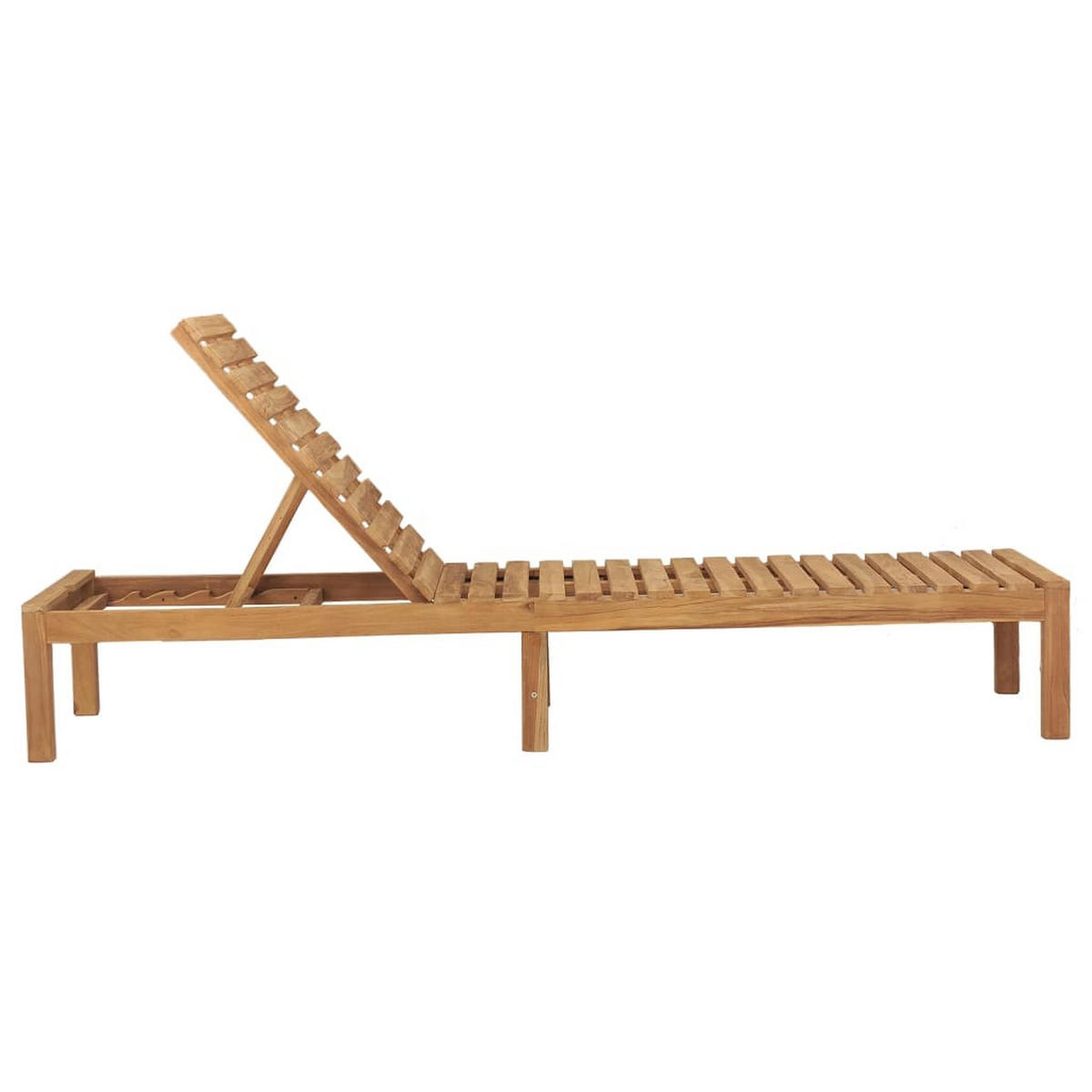 SONNENLIEGEN 2 Stk. Massivholz Teak - Braun, Holz (60/30/200cm) - furnicato