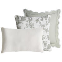 DEKOKISSEN 3er-Set Weiß 30/50 cm Canarium - Weiß, Textil (45/45cm) - Beliani